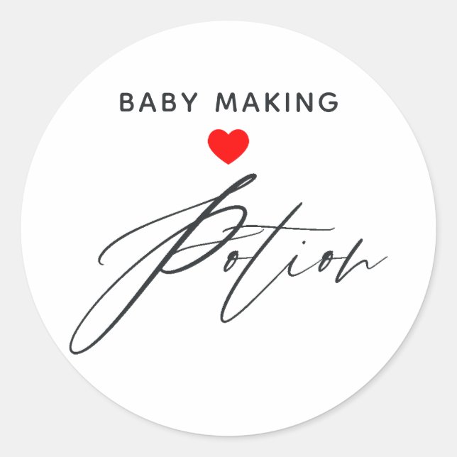 Baby Maaking Potion Baby Dusche Runder Aufkleber (Vorderseite)