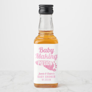 Baby Maaking Potion Pink Footprint Dusche Vielen D Alkoholflaschenetikett