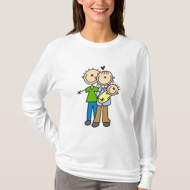 Baby macht drei T - Shirts und Geschenke (Vorderseite)