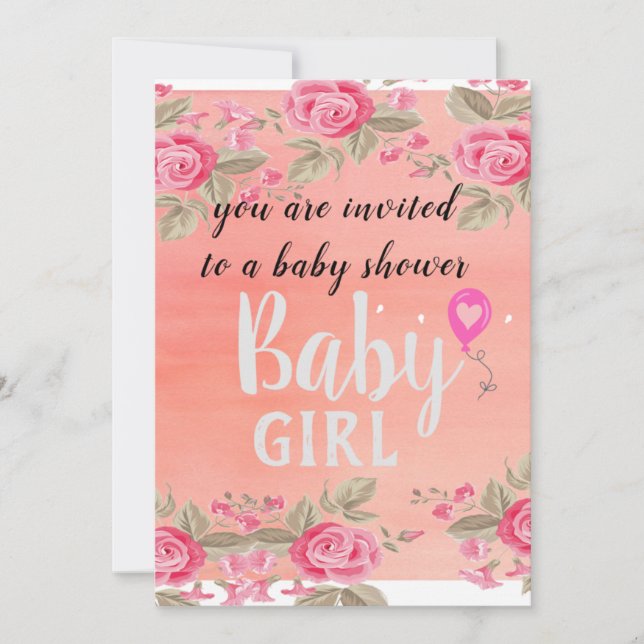 Baby Mädchen Ankündigung (Vorderseite)