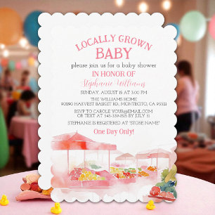 Baby-Mädchen-Baby-Shower auf dem lokalen Bauernmar Einladung