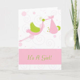 Baby-Mädchen-Baby-Shower-Grußkarten Dankeskarte