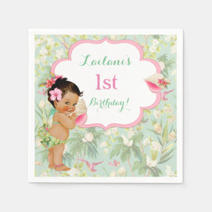Baby-Mädchen-Bikini-Tropischer-Luau-Hawaiianische Serviette