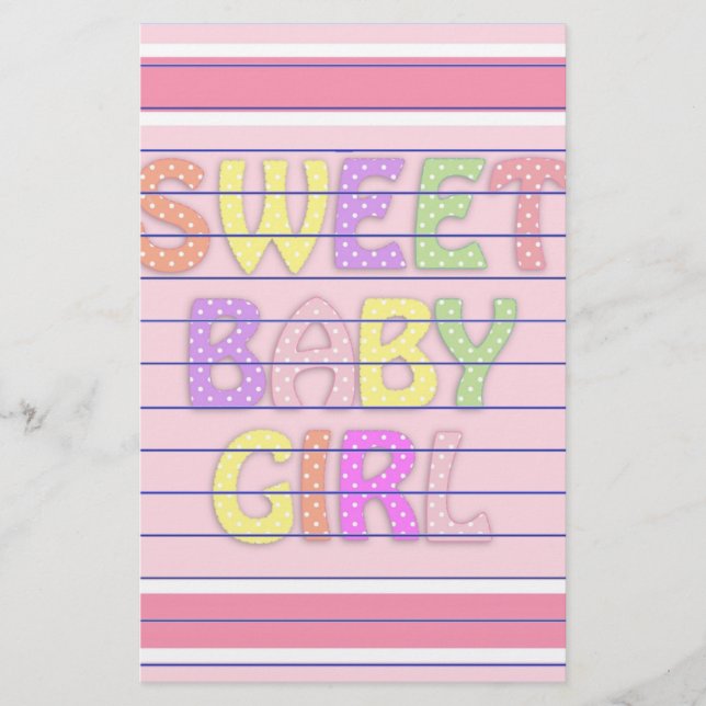 Baby Mädchen Briefpapier (Vorderseite)