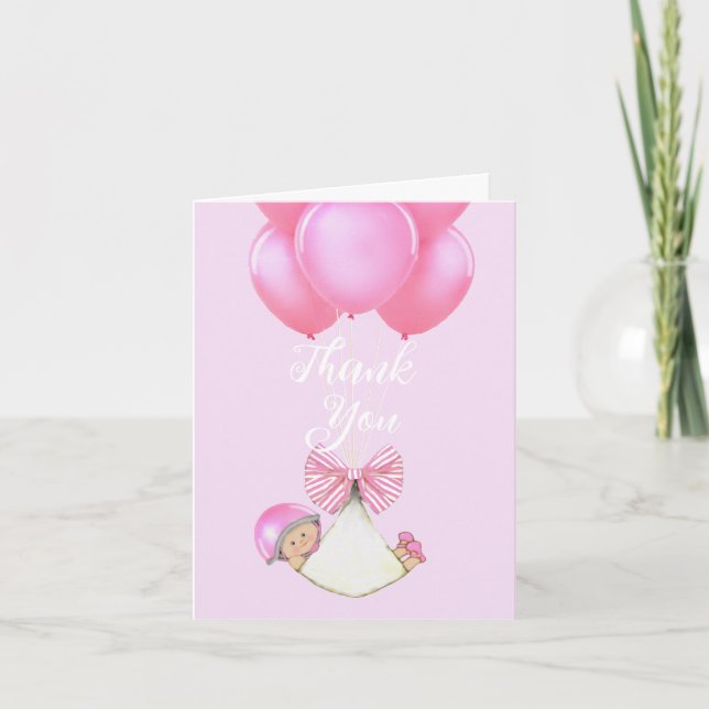 Baby Mädchen Dankeskarte (Vorderseite)