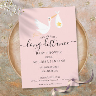 Baby-Mädchen-Einladung zur Babyparty per Post in R Einladung
