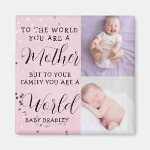 Baby Mädchen Erstes Jahr Foto-Collage Andenken ros Magnet