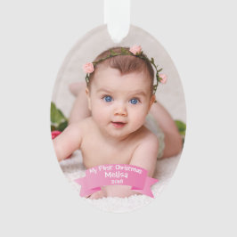 Baby-Mädchen-erstes WeihnachtsFoto-Acryl Ornament