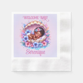 Baby-Mädchen in Seashell Floral Pastel Serviette