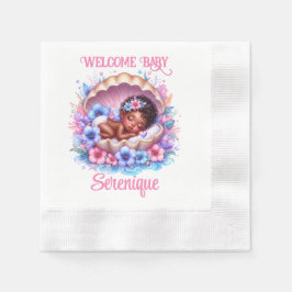 Baby-Mädchen in Seashell Floral Pastel Serviette