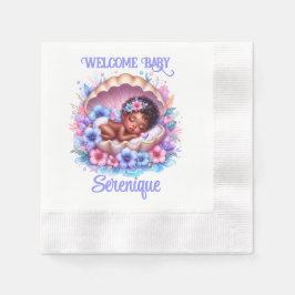 Baby-Mädchen in Seashell Floral Pastel Serviette