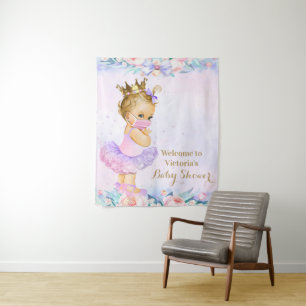 Baby Mädchen Mit Maske Covid Baby Shower M Hinterg Wandteppich