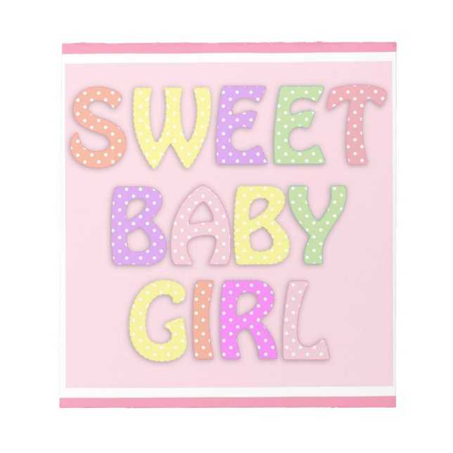 Baby Mädchen Notizblock (Vorderseite)