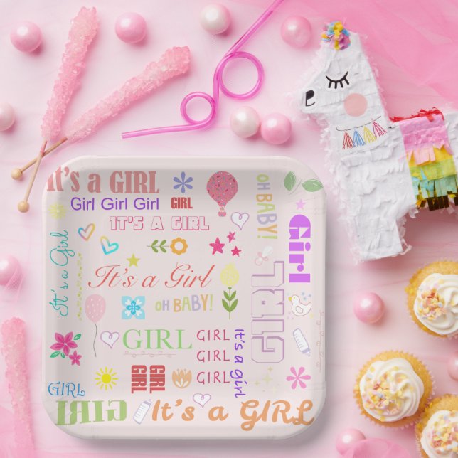 Baby Mädchen Pappteller (Party)