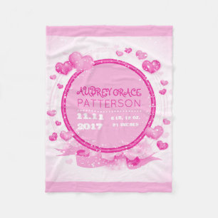 Baby-Mädchen-personalisiertes   rosa Fleecedecke