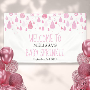 Baby Mädchen Pinke Regentropfen Sprinkle Shower Wi Banner