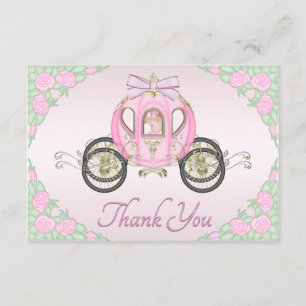 Baby-Mädchen-Prinzessin Coach und Rosen-Rosa Dankeskarte