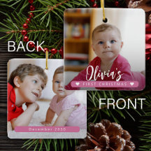 Baby Mädchen rosa Erstes Weihnachten 2 Foto