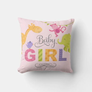 Baby Mädchen   Rosa Jungle Kissen