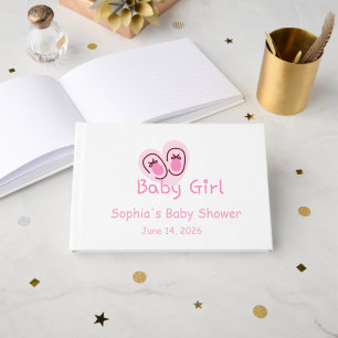 Baby Mädchen Rosa Schuhe Baby Shower Gästebuch