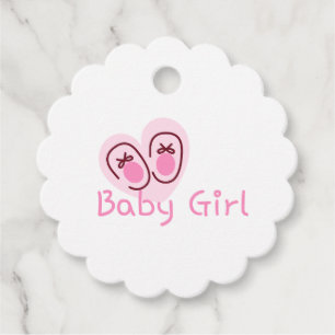 Baby Mädchen Rosa Schuhe Baby Shower Geschenkanhänger