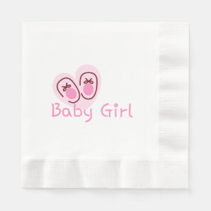 Baby Mädchen rosa Schuhe Baby Shower Serviette