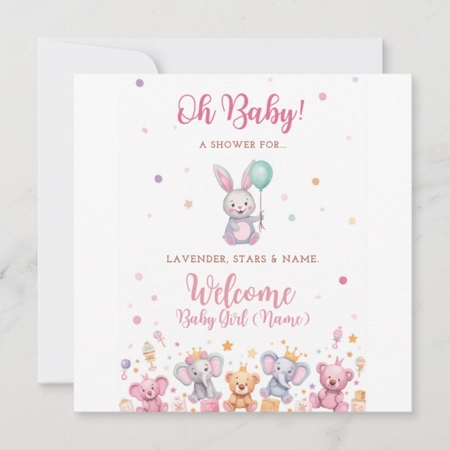 Baby-Mädchen Save The Date (Vorderseite)