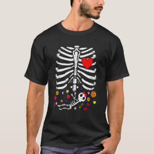Baby-Mädchen-Skelett-Schwangerschaftsankündigung R T-Shirt