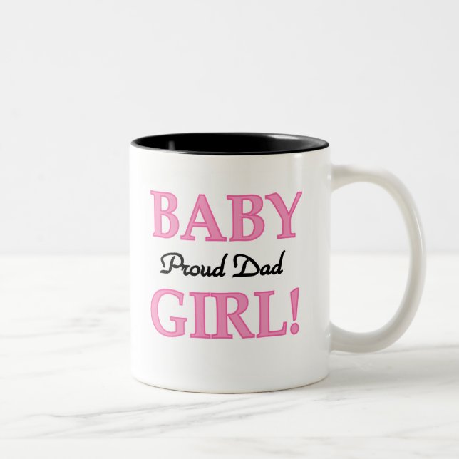 Baby-Mädchen-stolzer Vater Zweifarbige Tasse (Rechts)