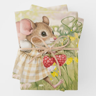 Baby Mädchen Waldtier Dusche Geschenkpapier Set