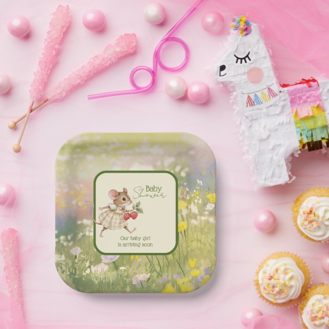 Baby Mädchen Waldtier Dusche Pappteller (Party)