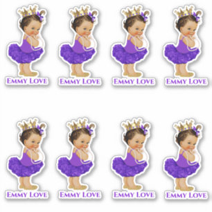 Baby-Mädchenlila Tutu-Krone Prinzessin-Ballerina Aufkleber