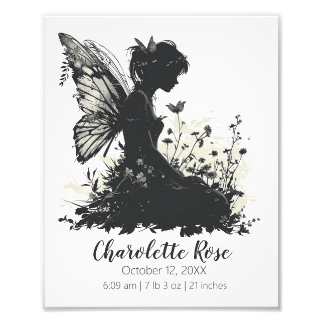 Baby Mairytale Silhouette Thema Foto drucken (Vorne)