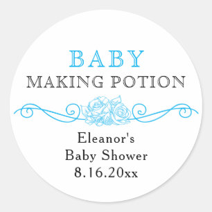Baby Making Potion Blue Baby Schuhputzer Runder Aufkleber