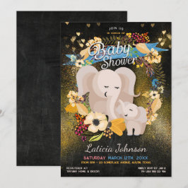 Baby Mama Elephant Floral Boho Baby Shower
