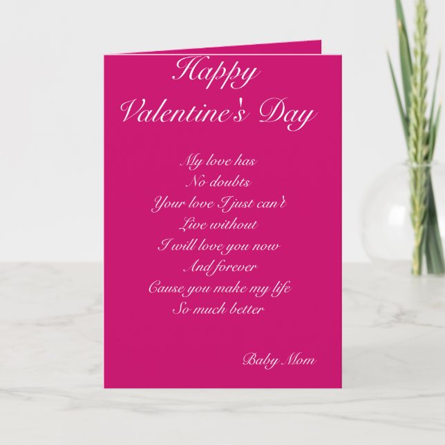 Baby Maman cartes de voeux de la Saint-Valentin (Devant)
