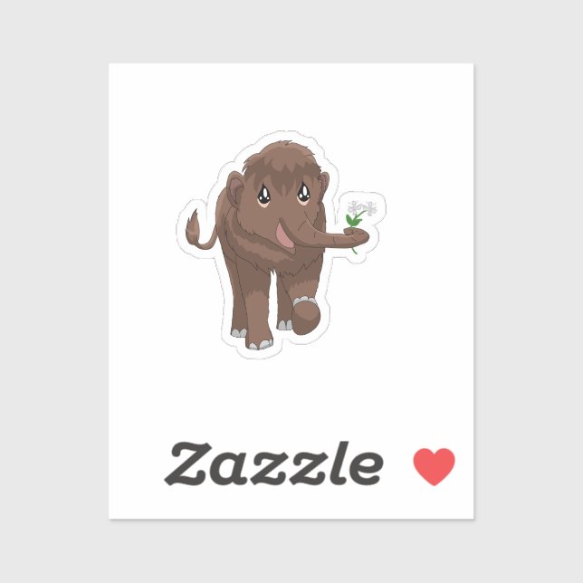 Baby Mammoth Tasse Aufkleber (Blatt)