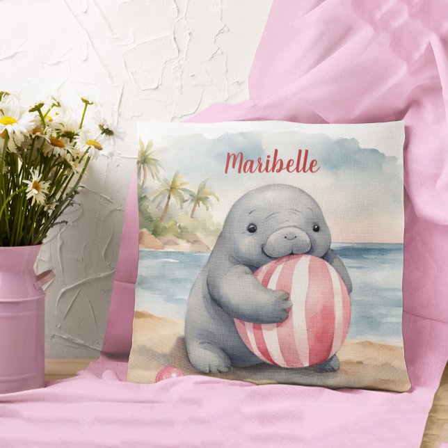 Baby Manatee Girls Personalisiert Kissen (Von Creator hochgeladen)