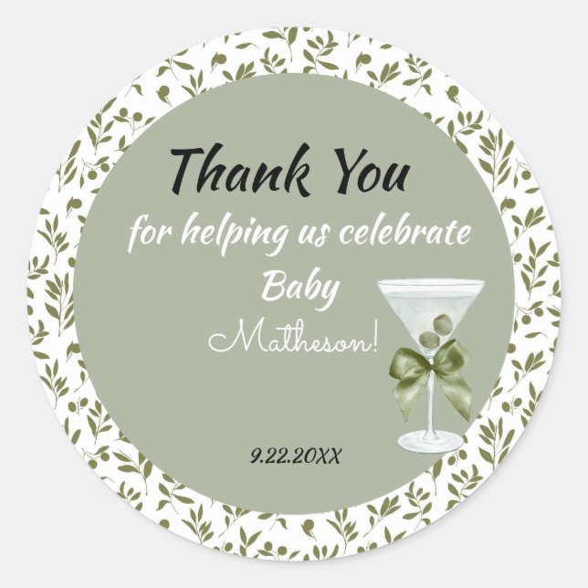 Baby Martini 'tini-one'  Runder Aufkleber (Vorderseite)