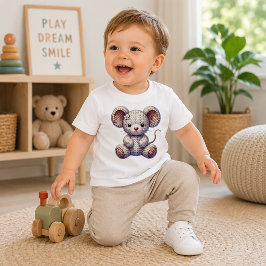 Baby-Maus-Faux-Yarn Baby T-shirt
