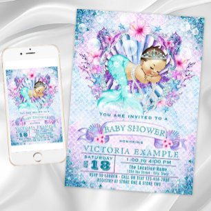 Baby-Meerjungfrau-Baby-Shower-Einladungen Einladung