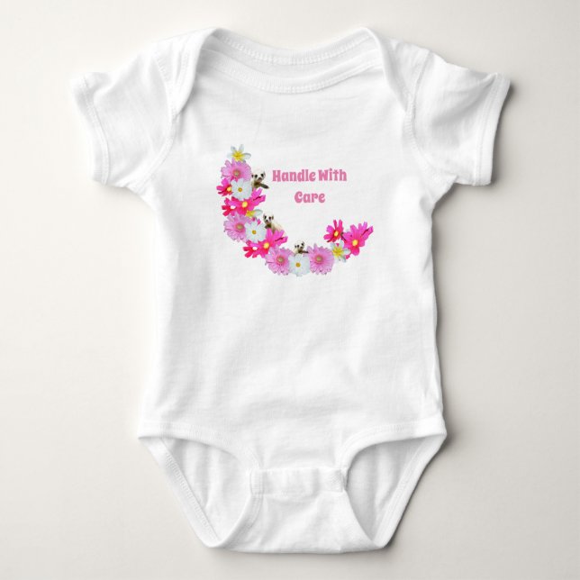 Baby Meerkat und Blume, Baby Bodysuit Baby Strampler (Vorderseite)