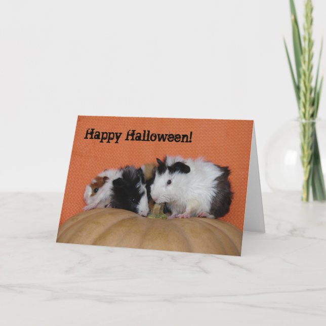Baby-Meerschweinchen, glückliches Halloween! Karte (Vorderseite)