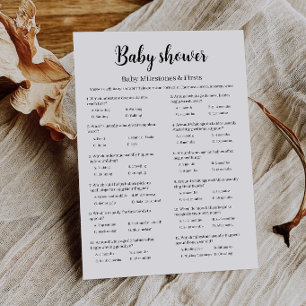 Baby Meilensteine & erste Babyparty-Spiel, Einladung