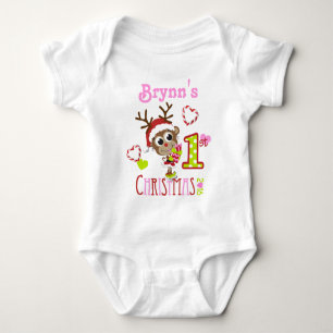 Baby mein 1. Weihnachtsaffe-Bodysuit Strampler