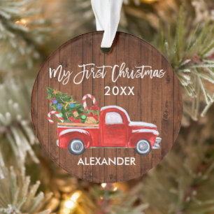 Baby Mein erstes Weihnachten Holz-Zuckerrohre Rote Ornament