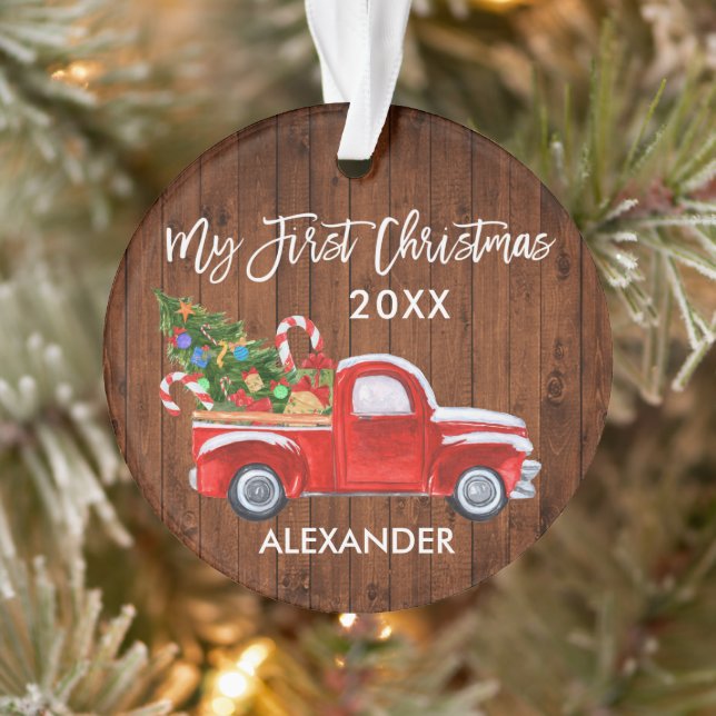 Baby Mein erstes Weihnachtswald Candy Canes Red Tr Ornament (Baum)