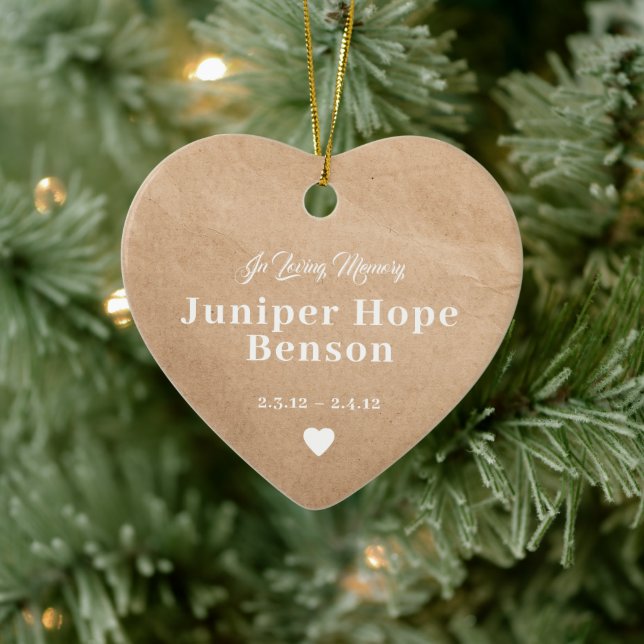 Baby Memorial Kraft Paper Full Foto Keramik Ornament (Baum)