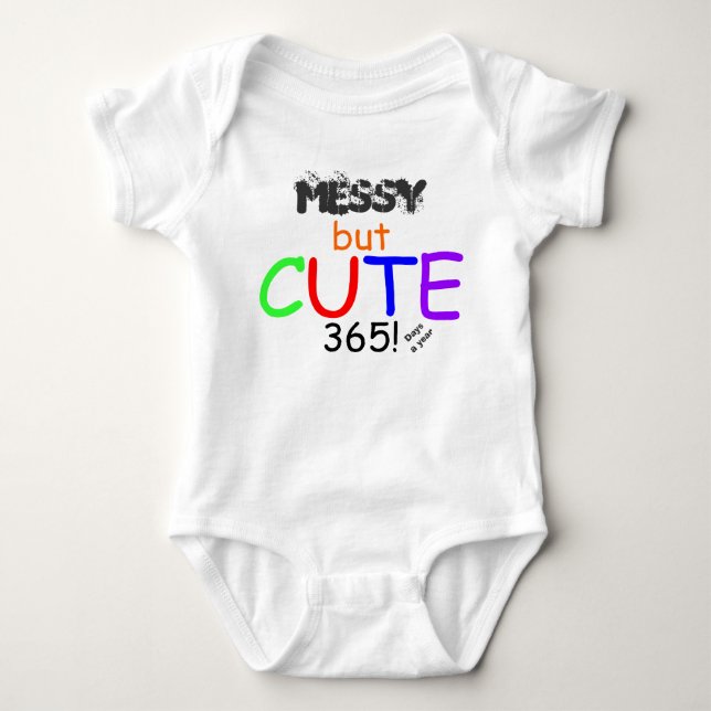 Baby Messy aber Niedlicher Spaß Baby Strampler (Vorderseite)