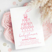 Baby Milchflasche Champagner-Turm Lustige Babypart